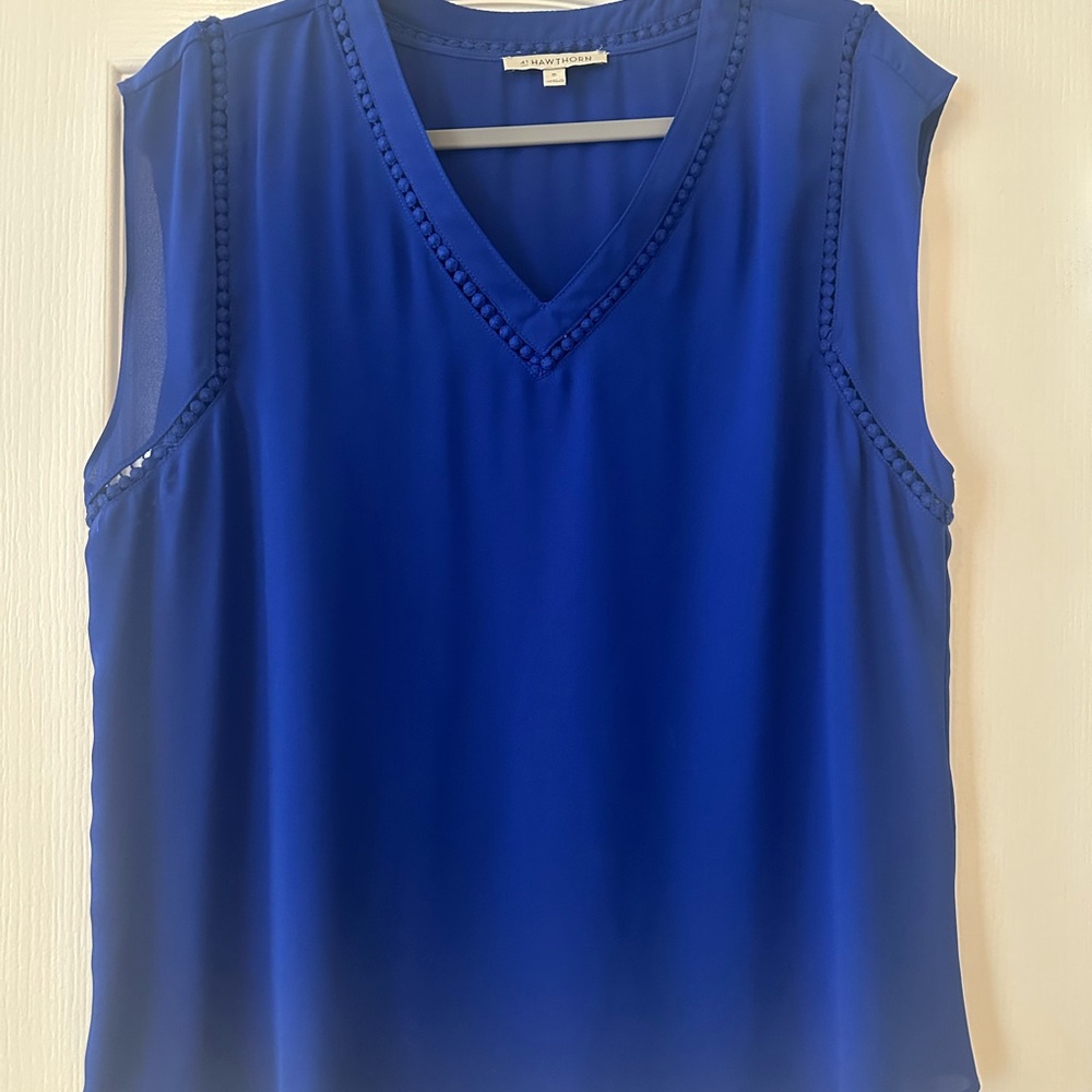 41 Hawthorn Blue Sleeveless Blouse V-Neck